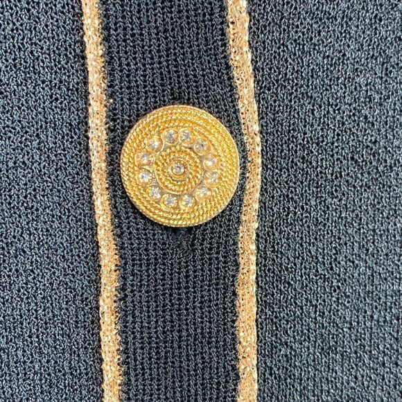 VINTAGE Castleberry Chanel Like Gold Button Knit Jacket - Picture 3 of 9